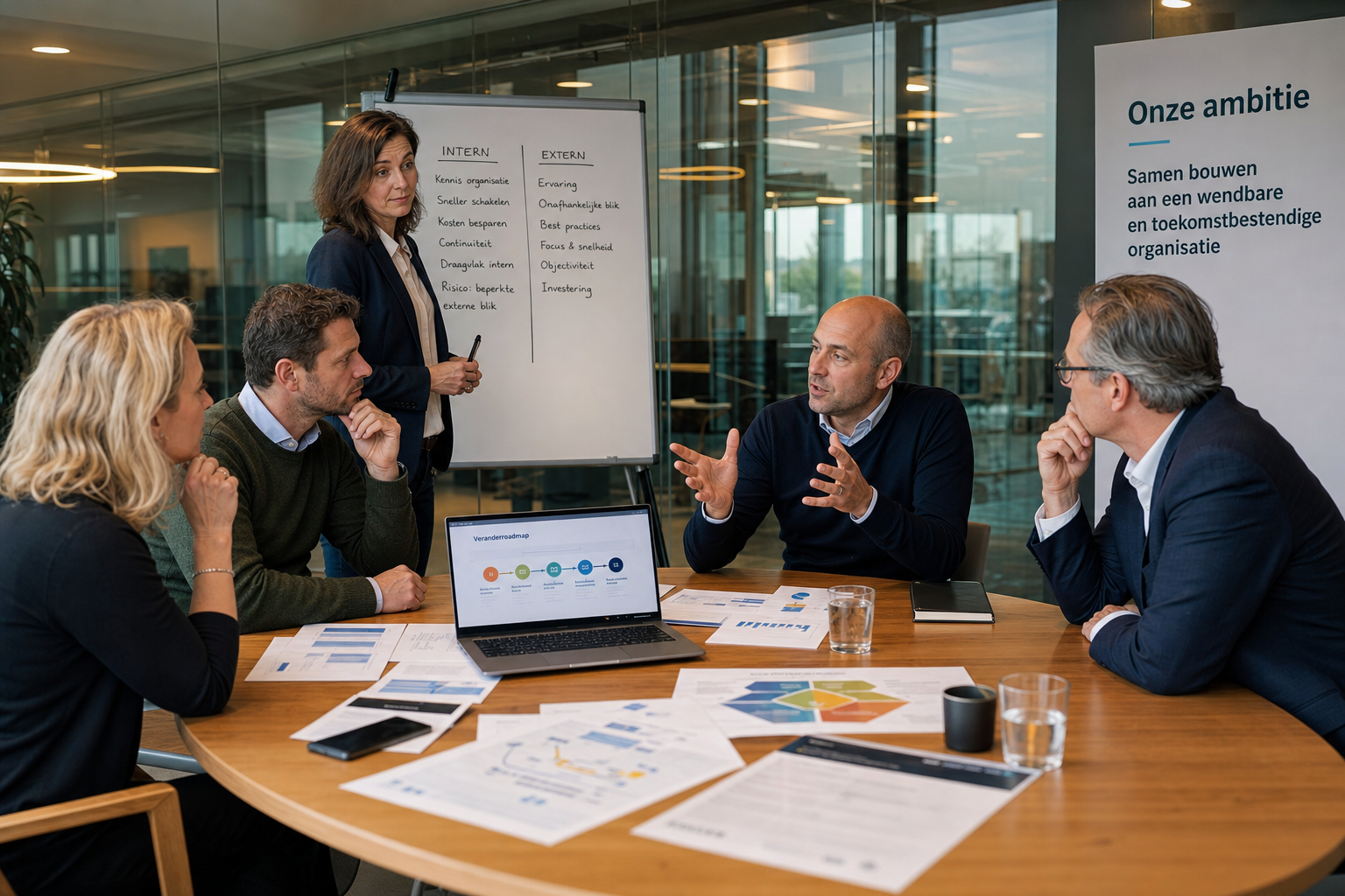 Hoe bepaal je of strategisch advies voor organisatieverandering intern kan worden opgepakt of beter extern moet worden ingeschakeld?