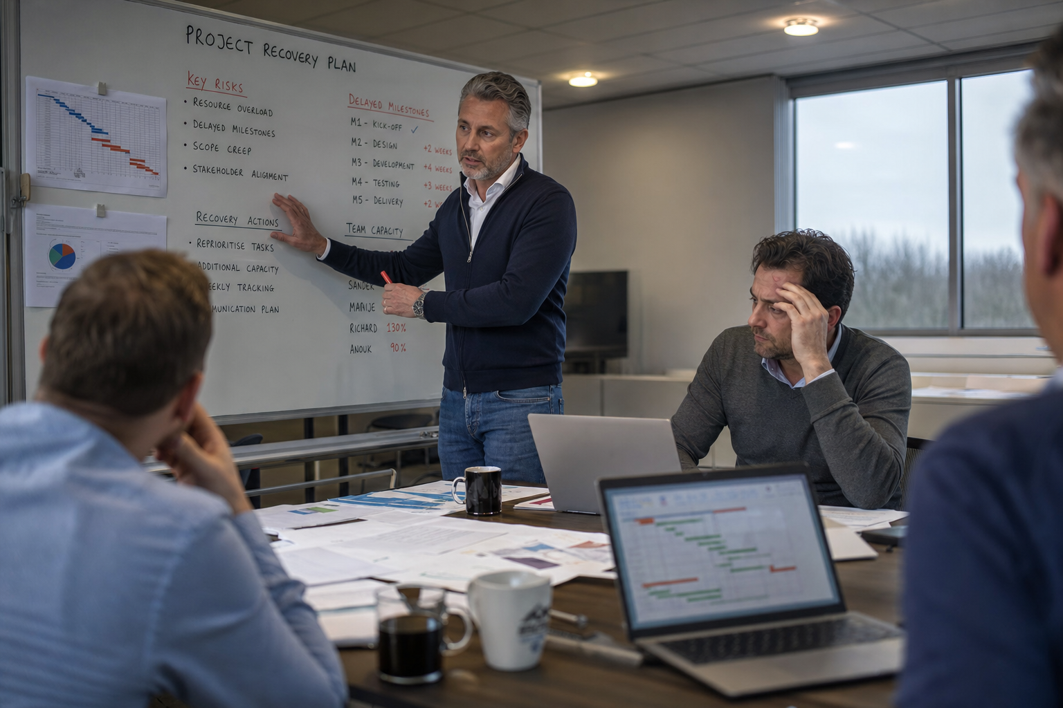 Wanneer is het beter om een interim projectmanager in te huren in plaats van je huidige projectleider te ondersteunen, en welke signalen wijzen op die noodzaak?